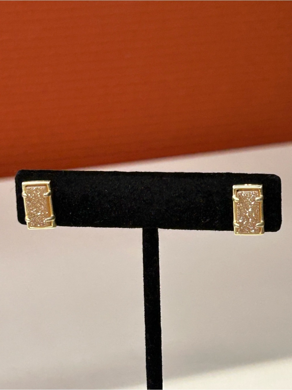 Kendra Scott Lady Gold Rectangular Druzy Earrings - Women Jewelry